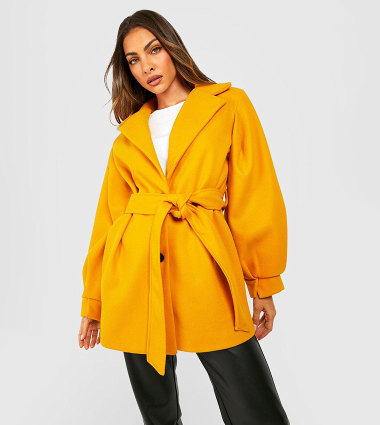 Yellow hot sale oversized coat