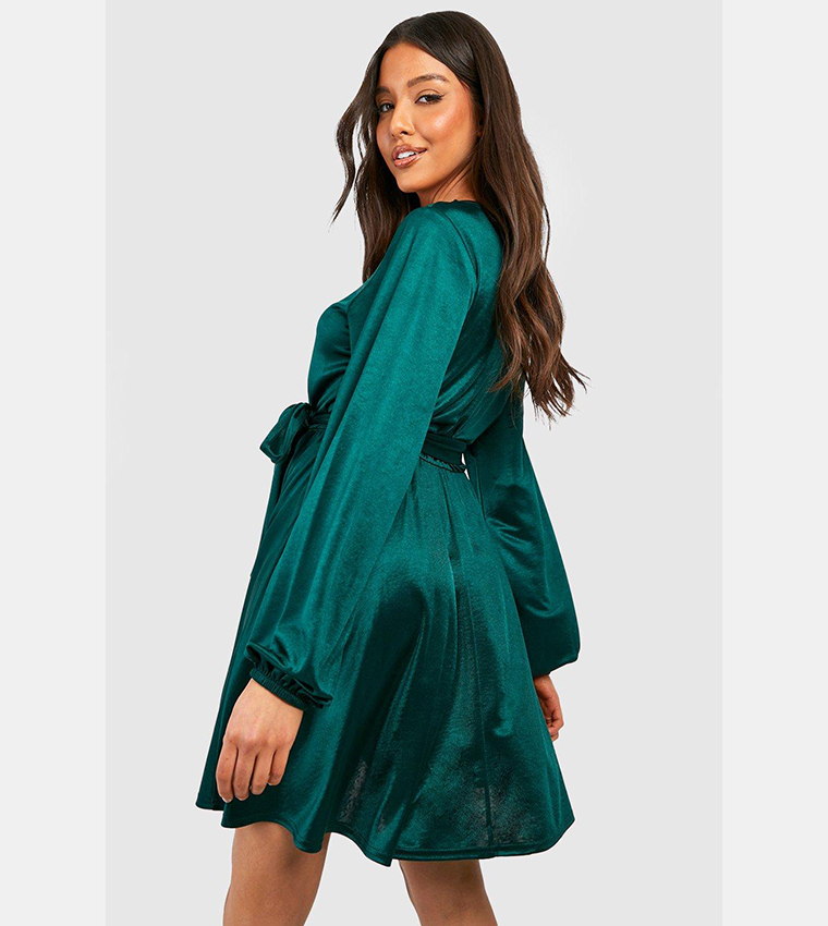 sachin and babi light blue dress Emerald Green Skater Dress