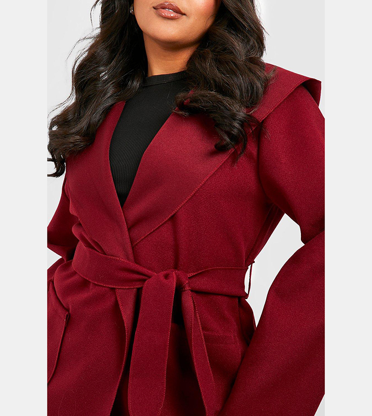 Hooded Wool Look Coat