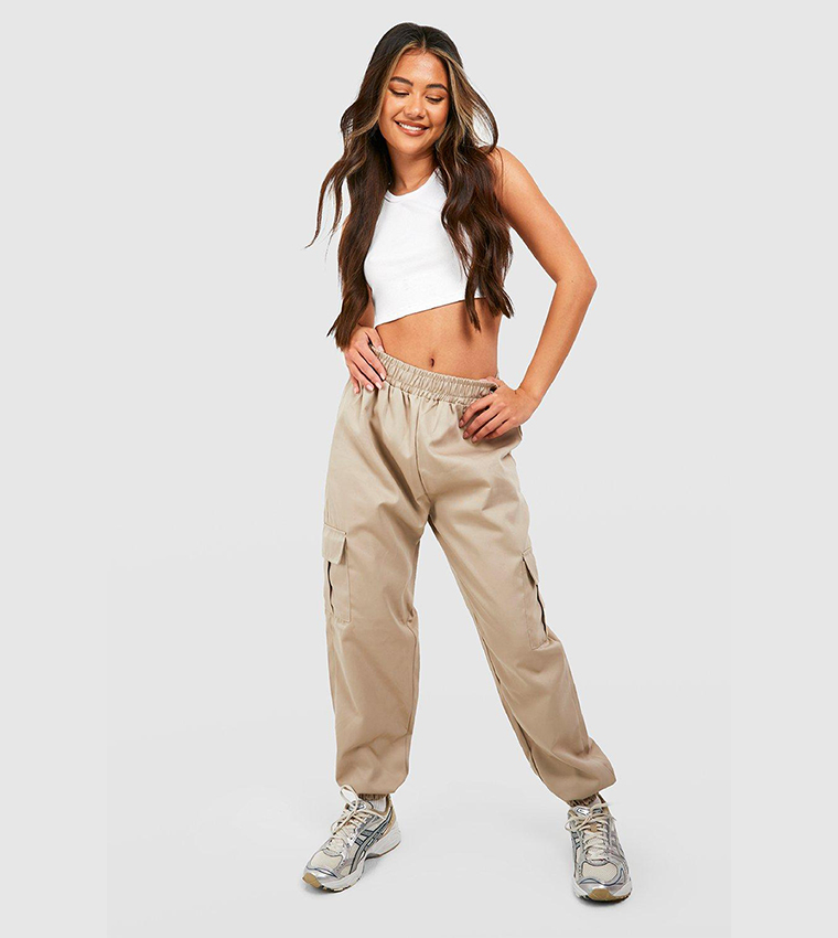 High Waisted Cargo Pocket Joggers