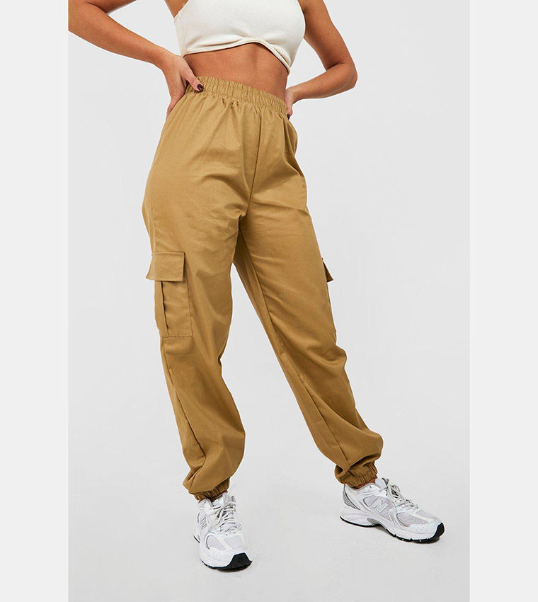 High Waisted Cargo Pocket Joggers