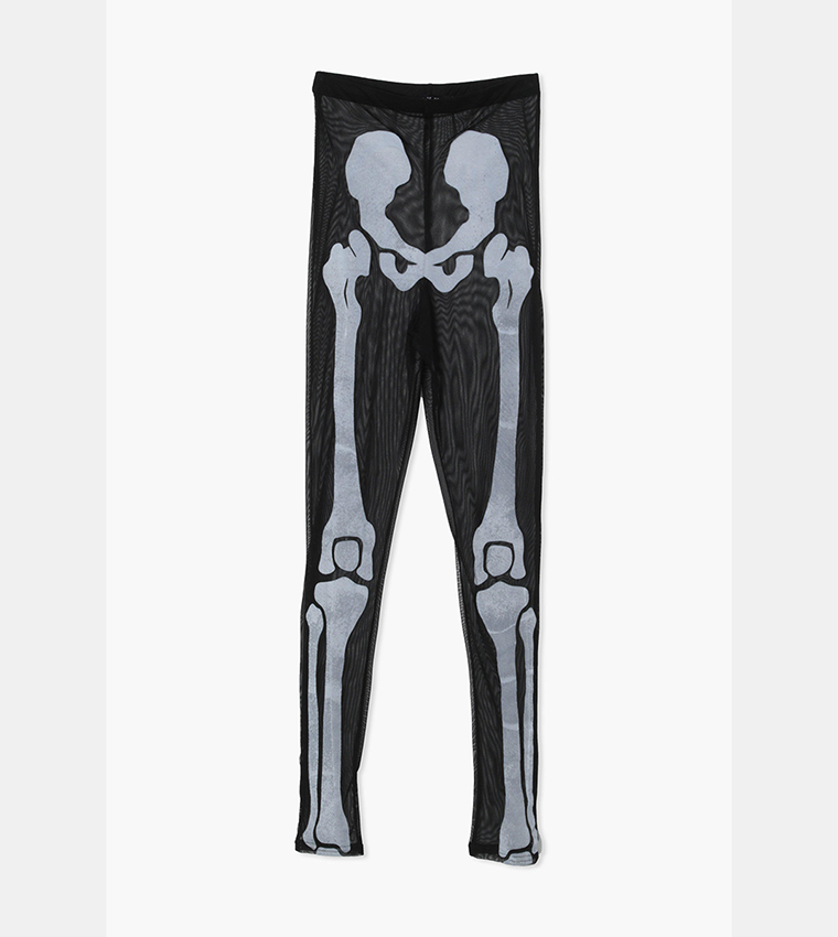 Petite Abi Skeleton Hand Print Halloween Leggings