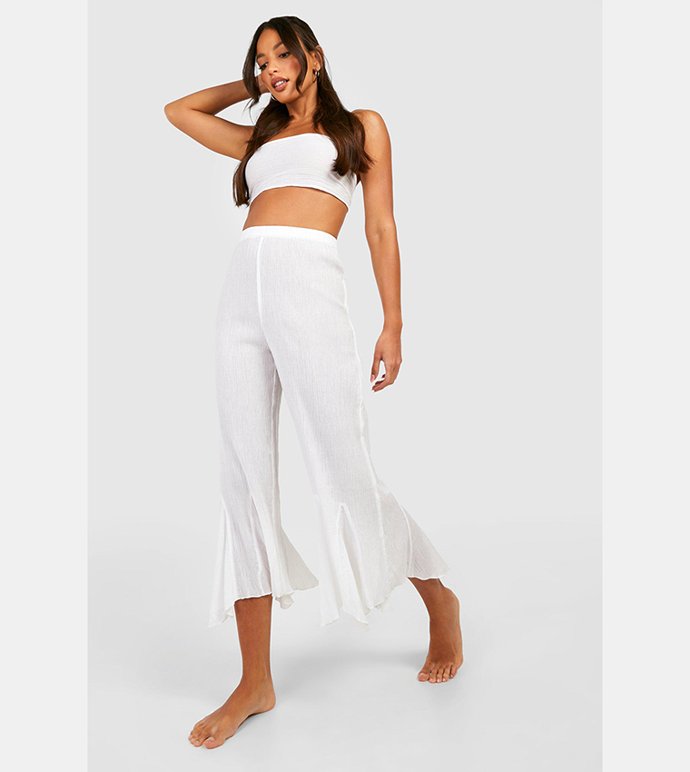 Buy Boohoo Tall Cheesecloth Bandeau Tie Hanky Hem Culotte Beachwear In
