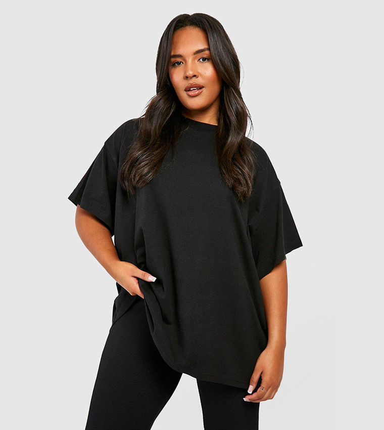 Super Oversized Crew Neck Basic Cotton T-Shirt