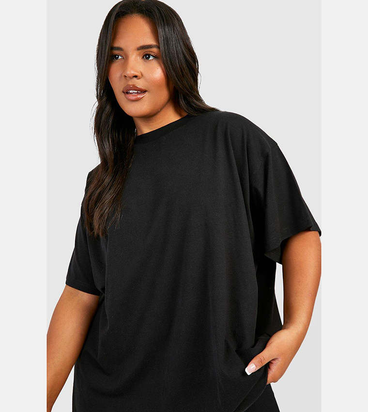 Super Oversized Crew Neck Basic Cotton T-Shirt