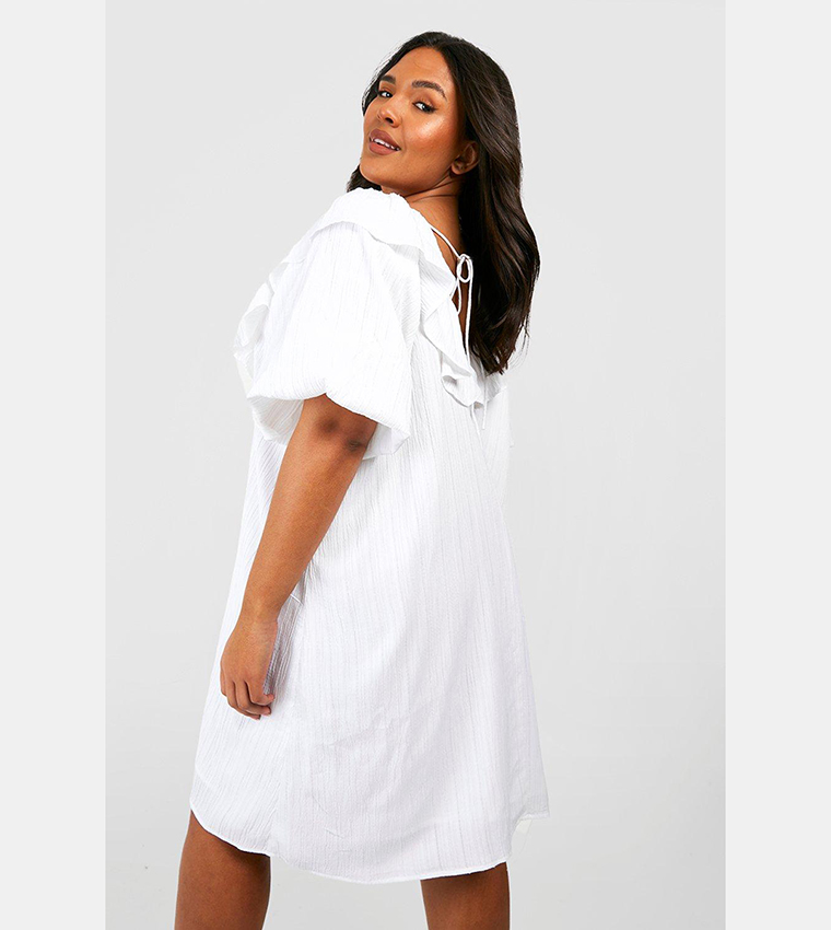 Frill shift hotsell dress white