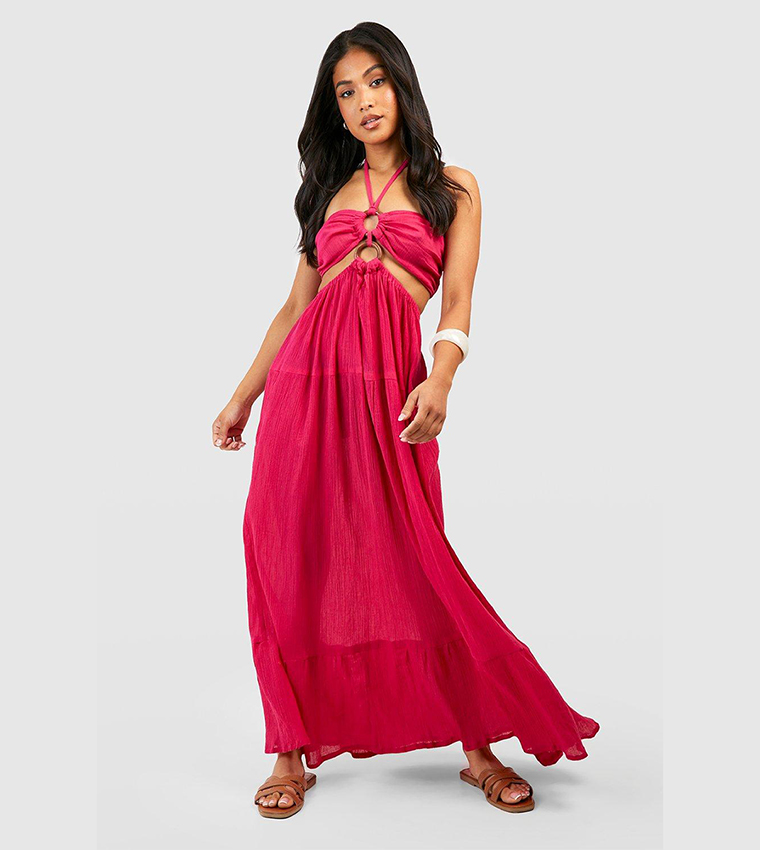 Pink beach maxi dress online
