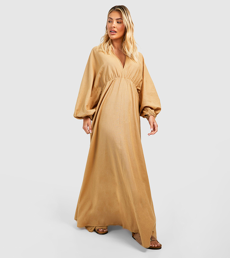 linen batwing dress Long Linen Batwing Dress - Stylish & Sustainable Summer Wear