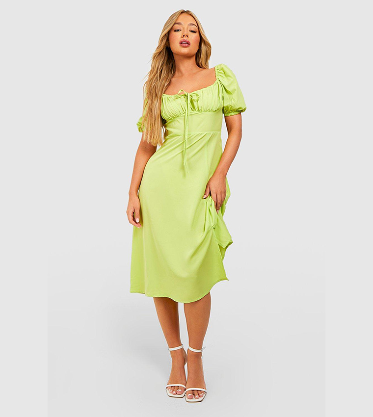 Boohoo puff 2024 sleeve dress