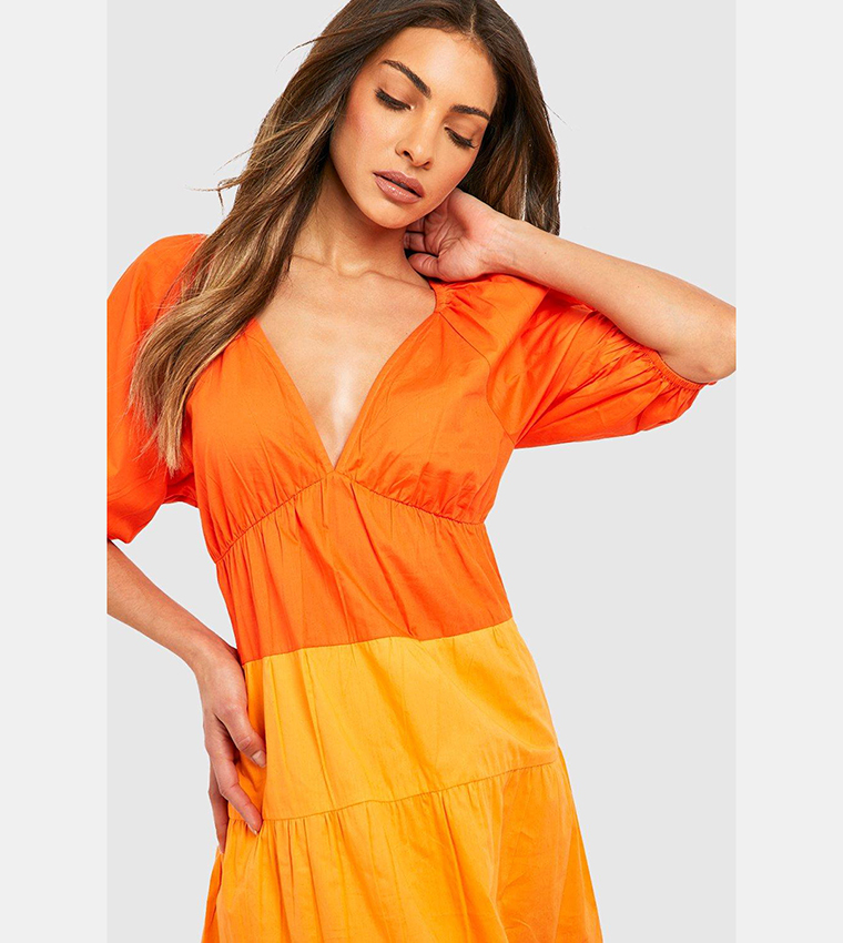 Orange boohoo outlet dress