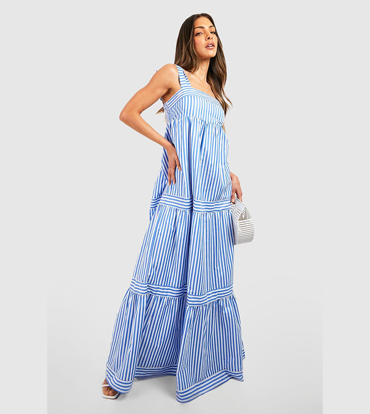 Boohoo striped maxi clearance dress