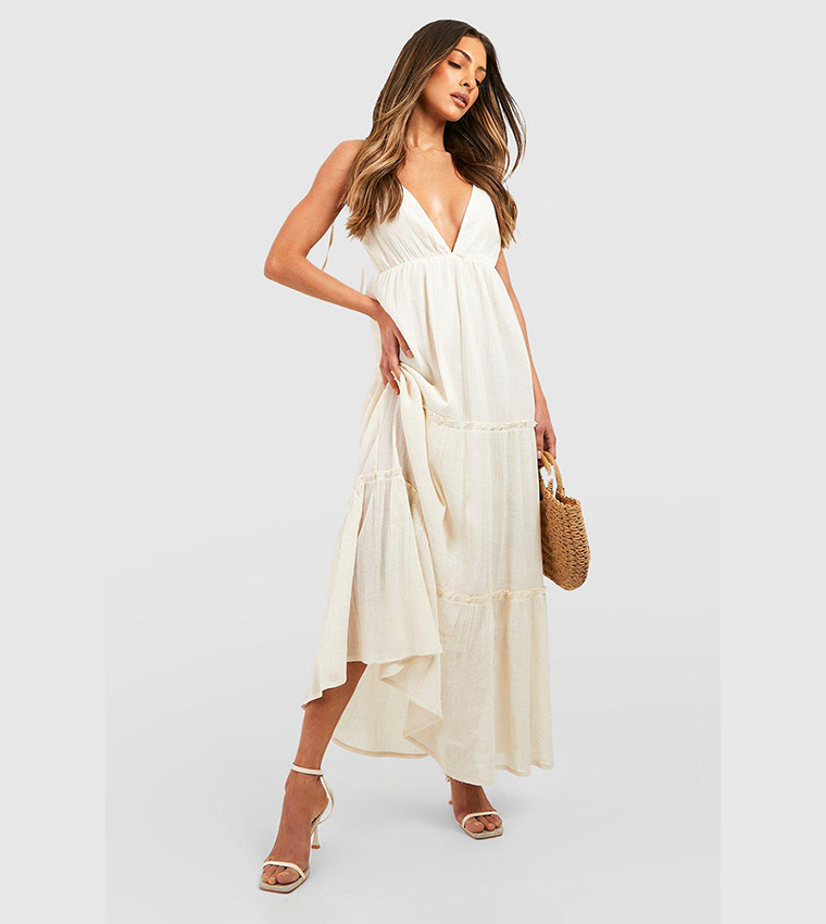 crochet tank maxi dress Scallop Crochet Tank, White, Helen Jon S