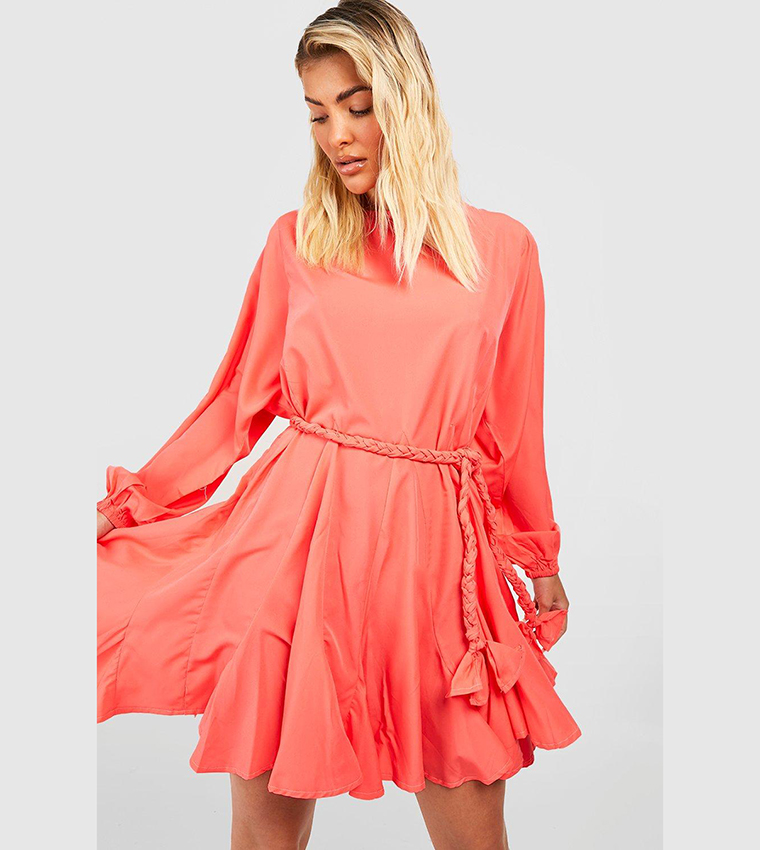 Coral skater dress new arrivals