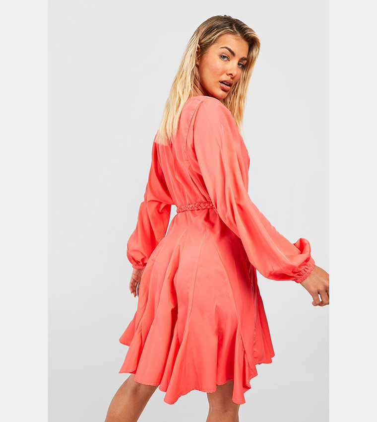Coral skater dress store