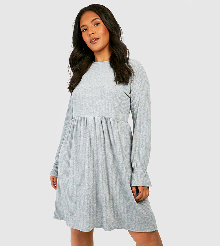 Ruffle cuff hot sale smock dress