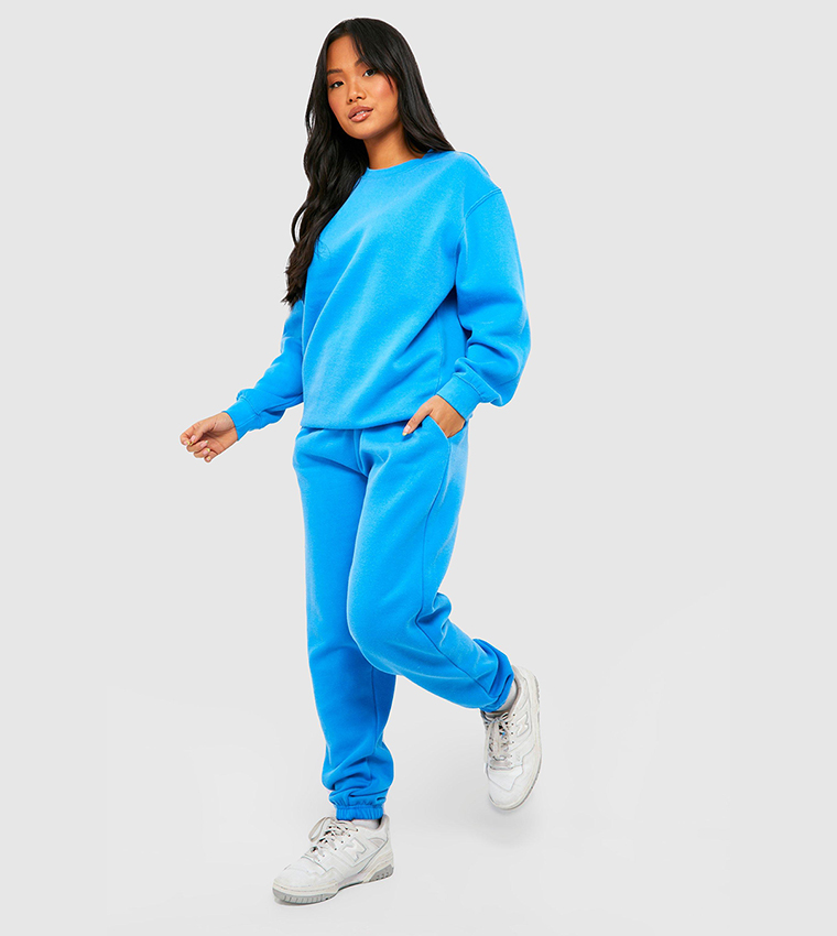 Buy Boohoo Oversized Sweat And Joggers Tracksuit In COBALT