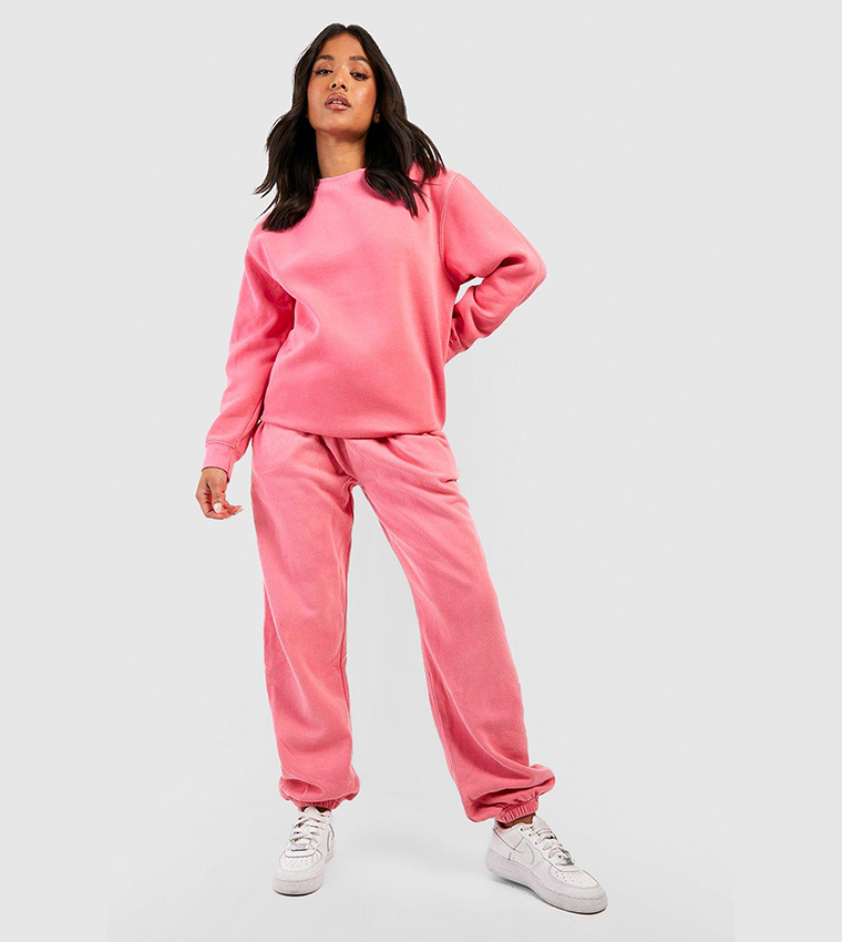 Buy Boohoo Oversized Sweat And Joggers Tracksuit In Pink | 6thStreet UAE
