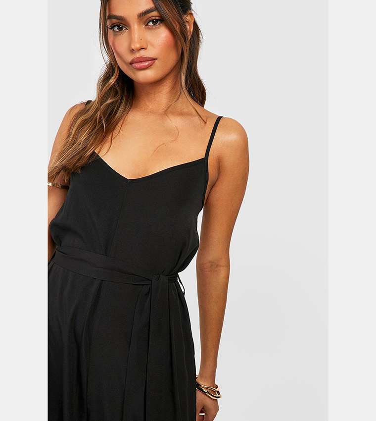 Woven Strappy Culotte Jumpsuit