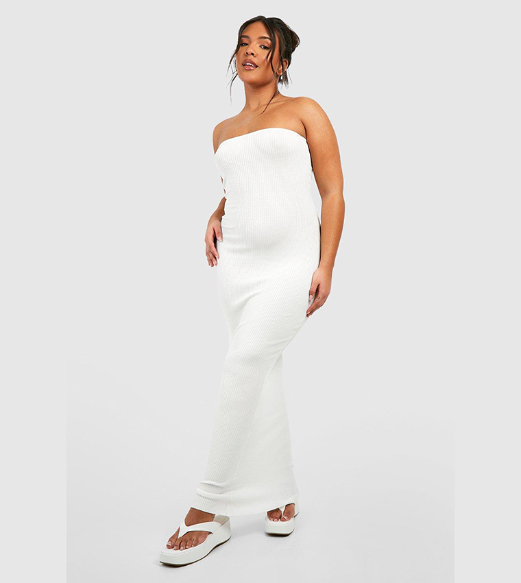 strapless open back dress Pink Seashell Tapestry Midi Dress – FARM Rio main image 0