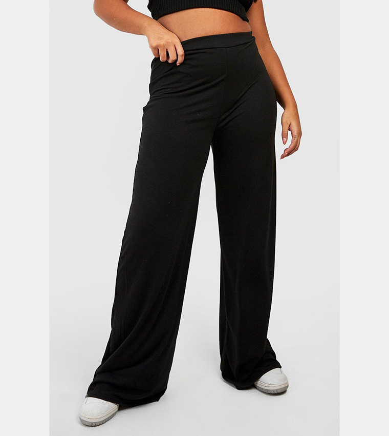 Basic Jersey Wide Leg Trousers