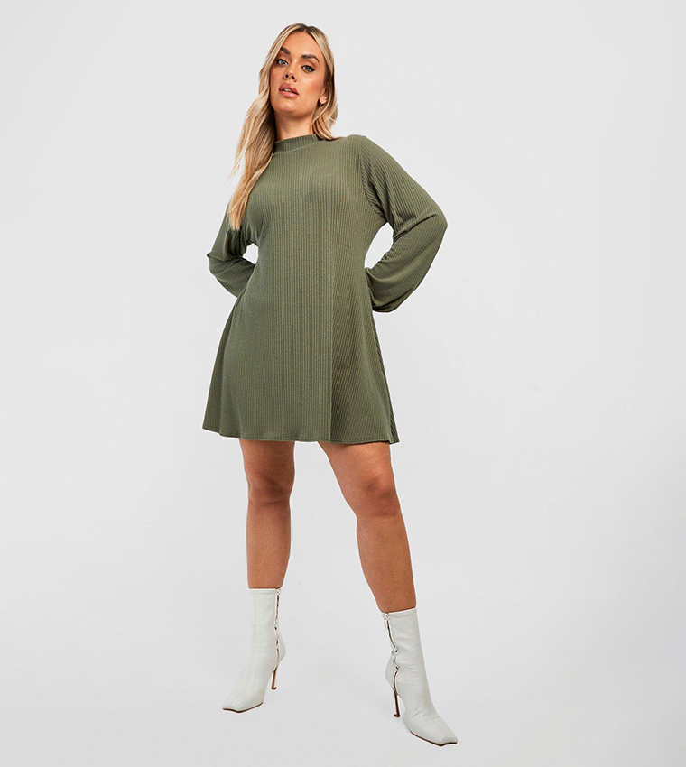 Khaki best sale swing dress