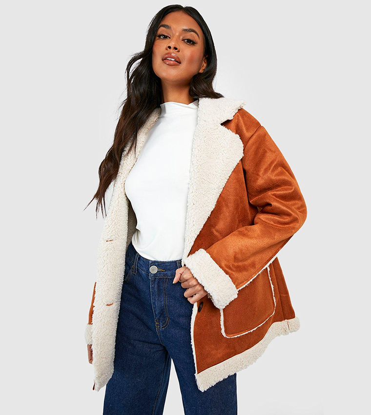 Boohoo suede outlet jacket