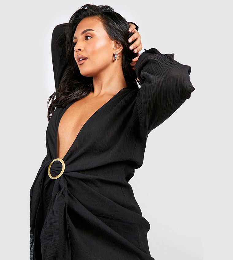 beach dress black cheesecloth dress