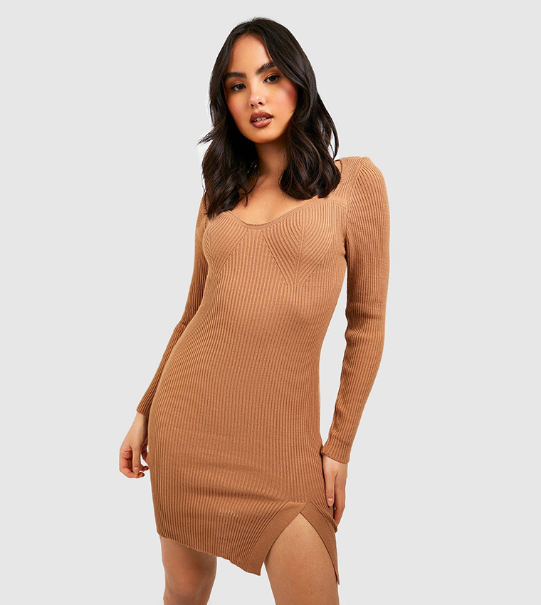 Ribbed Knit Mini Dress
