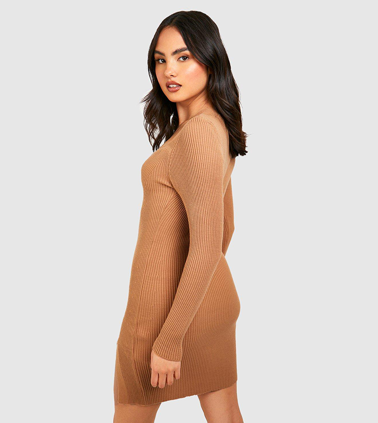 Ribbed Knit Mini Dress