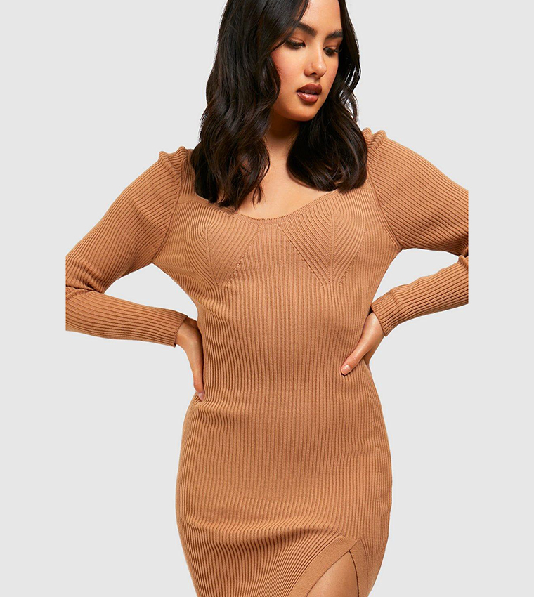 Ribbed Knit Mini Dress
