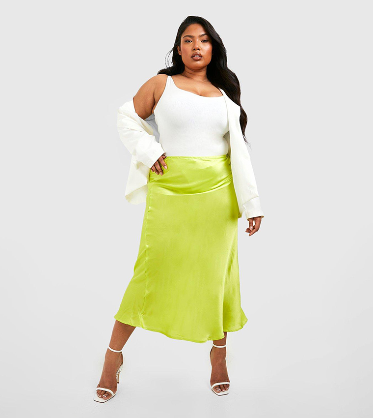 Buy Boohoo Midi Skirt In Yellow 6thStreet UAE