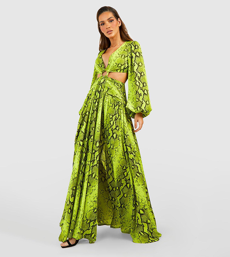 Neon green sale snakeskin dress