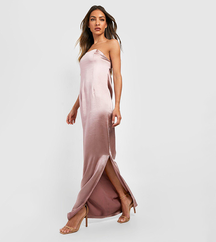 white christmas dresses Black Cut Out Chain Bandeau Maxi Dress – IRHAZ