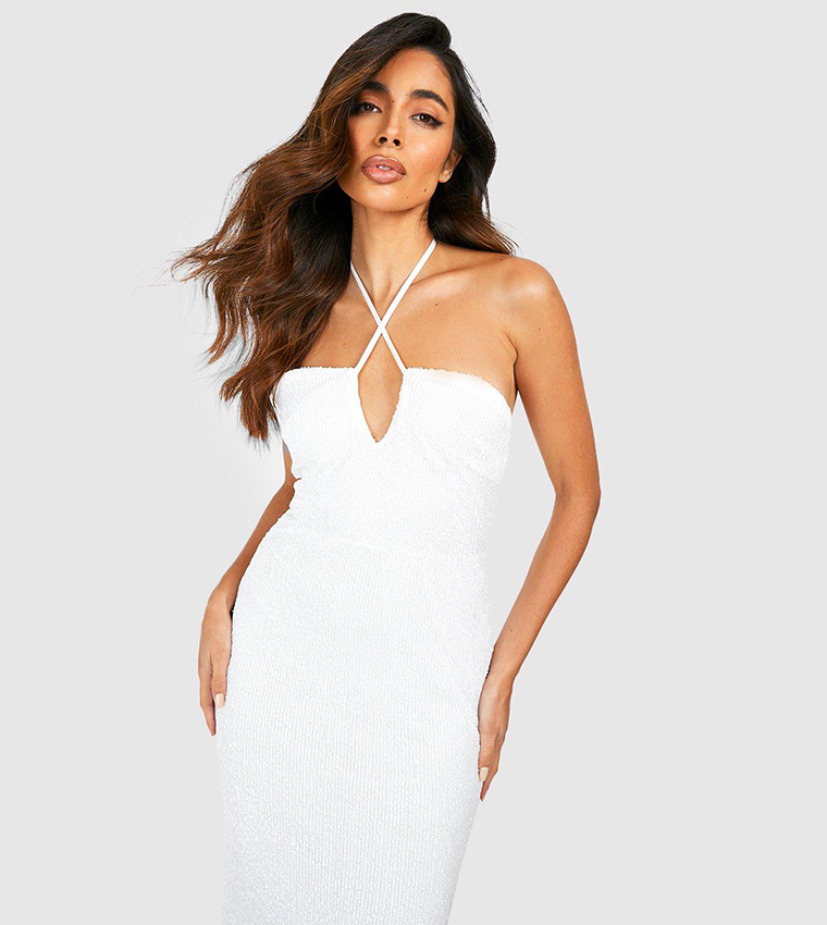 Marble Mesh Bandeau Maxi Dress