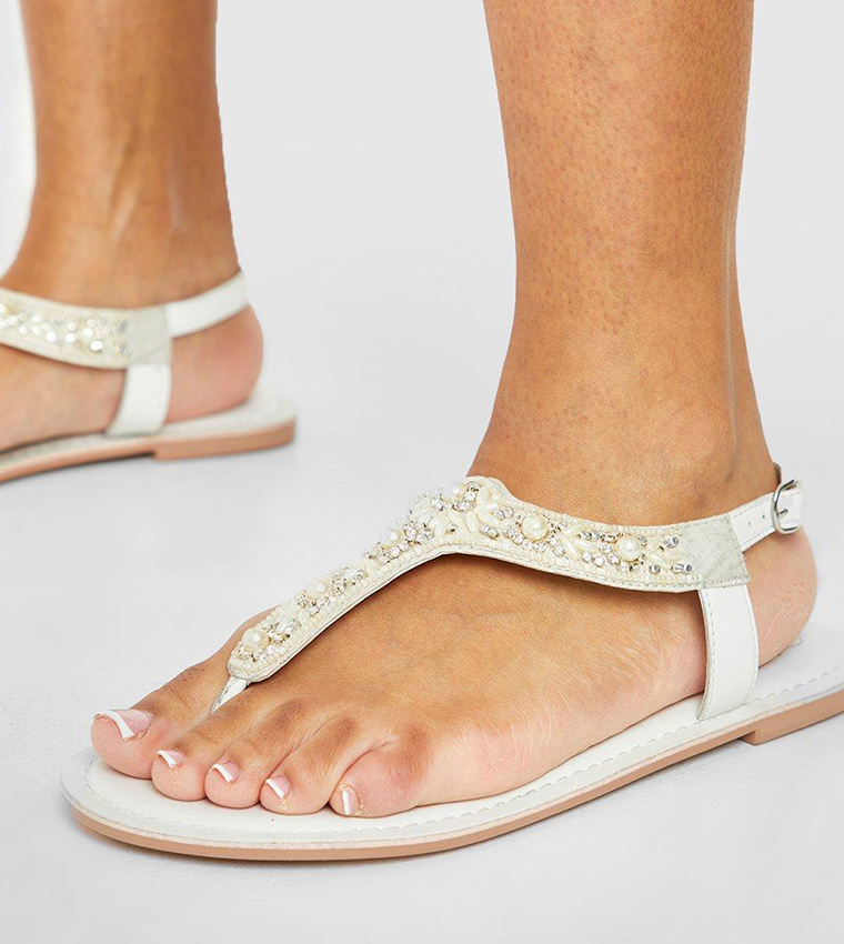 Cream toe post sandals on sale