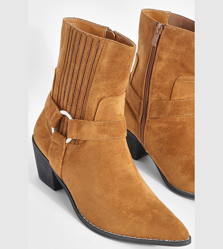 Tan cowboy hotsell ankle boots