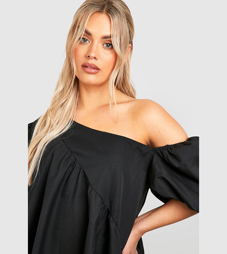 women's light pink strapless off the shoulder dress Ashley Lauren 4839 One Shoulder Cocktail Dress Puff Sleeve Off the Shoulder Light Pink / 8
