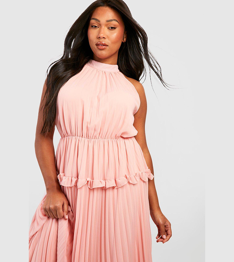 Pleated frill shop dress