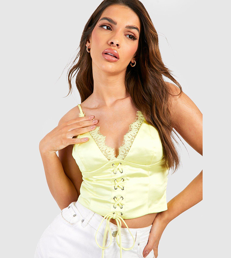 Satin strappy corset top