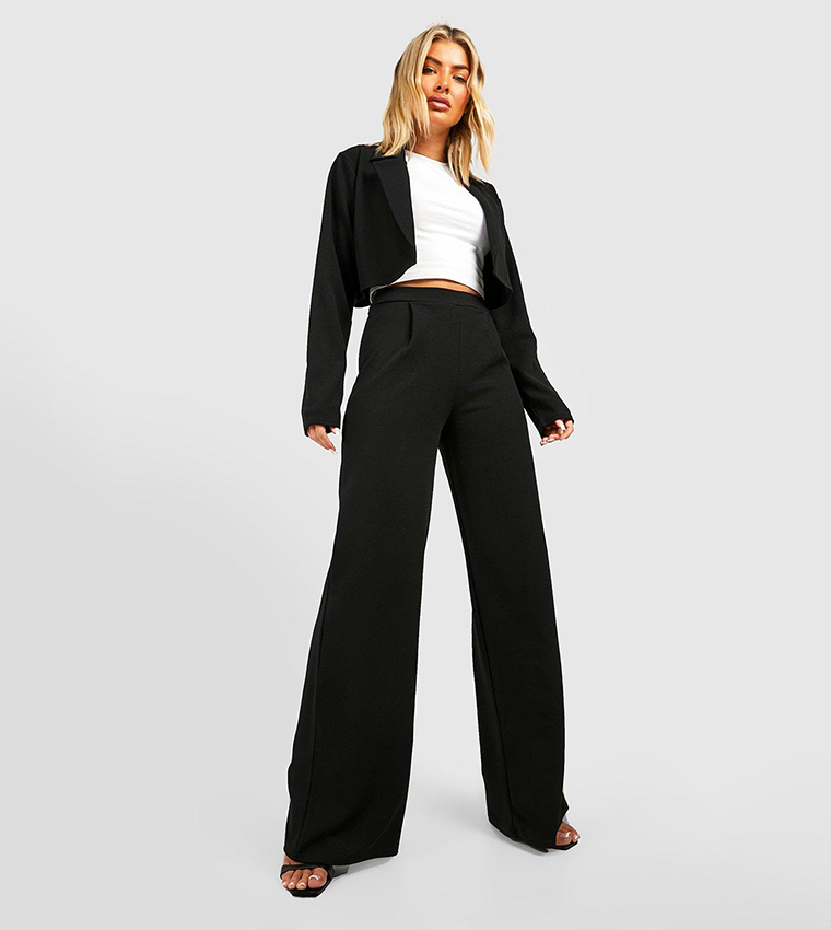 Basic Jersey Wide Leg Trousers