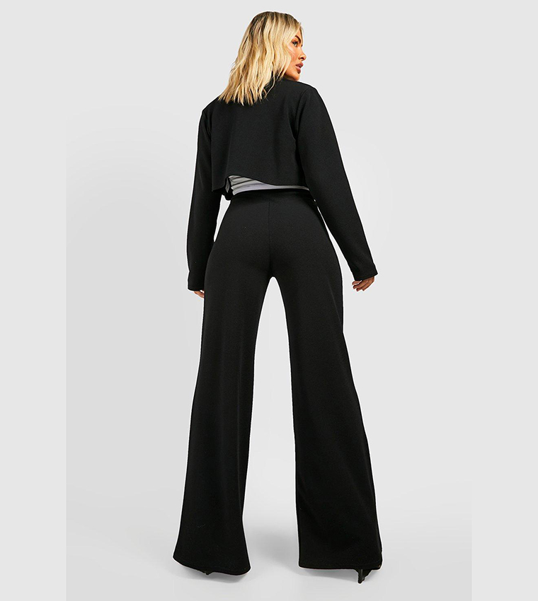 Basic Jersey Wide Leg Trousers