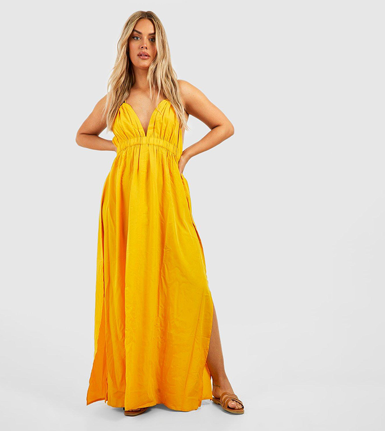 Chiffon Boho Ruffle Detail Maxi Dress