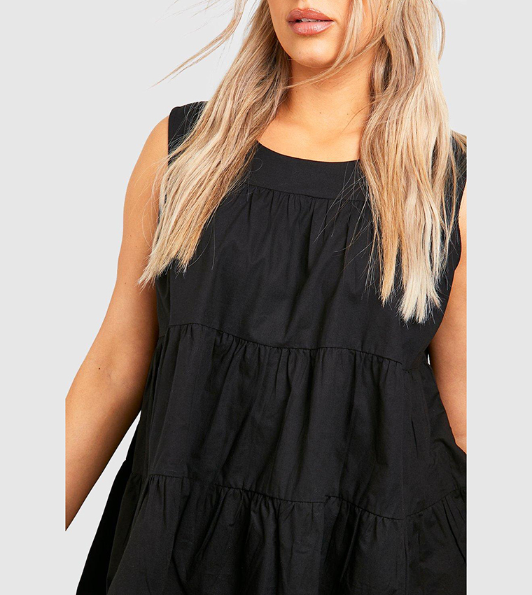 Tiered Poplin Smock Top