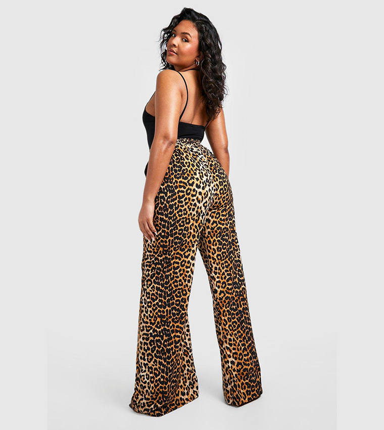 Leopard print sale trousers boohoo