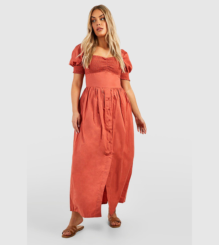 Orange milkmaid dress sale