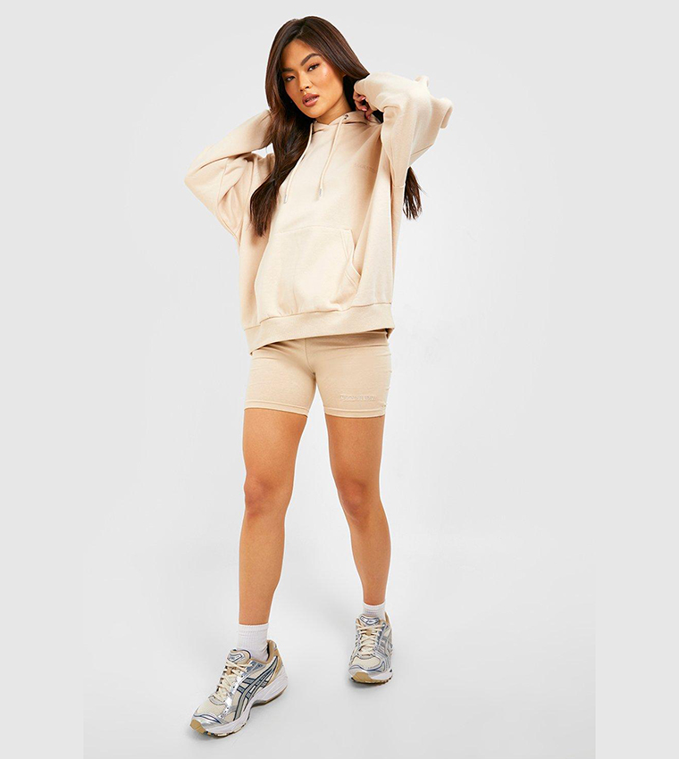 Oversized hoodie and biker shorts sale