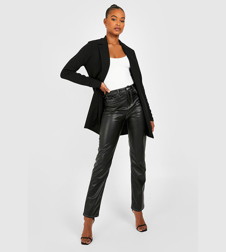 Buy Boohoo Tall Basic Jersey Fitted Longline Blazer In Black 6thStreet Saudi Arabia