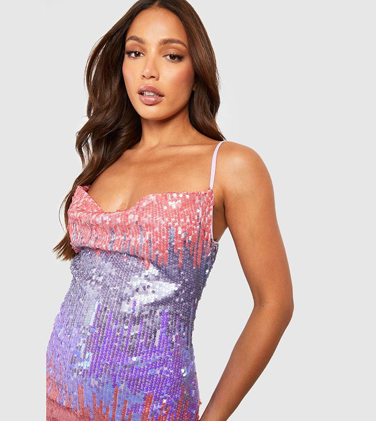 strapless open back dress Paillettes V Dress main image 0