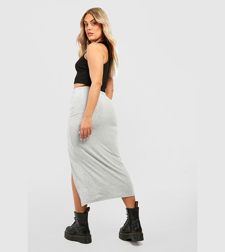 Front split jersey outlet skirt