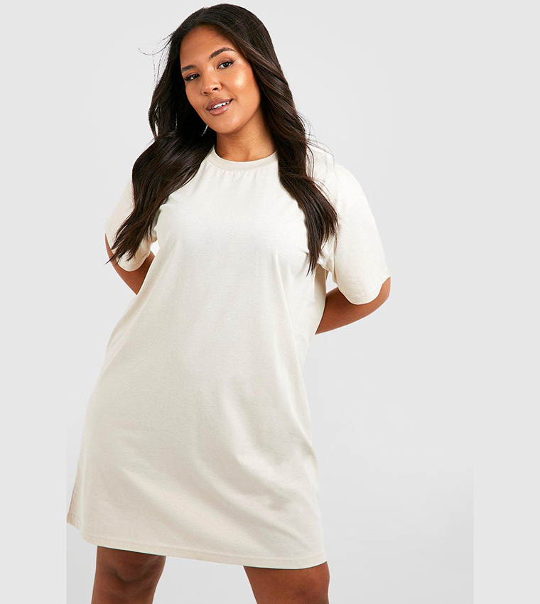 White t shirt hot sale dress plus size